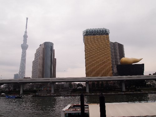 東京スカイツリー、隅田区役所、アサヒビール本社の建物