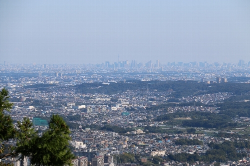 展望台から東京方面を一望の下に見渡す