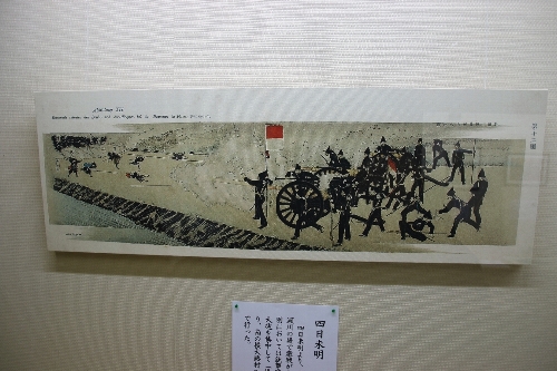 城南宮の神苑の鳥羽伏見の戦いを描いた絵巻物