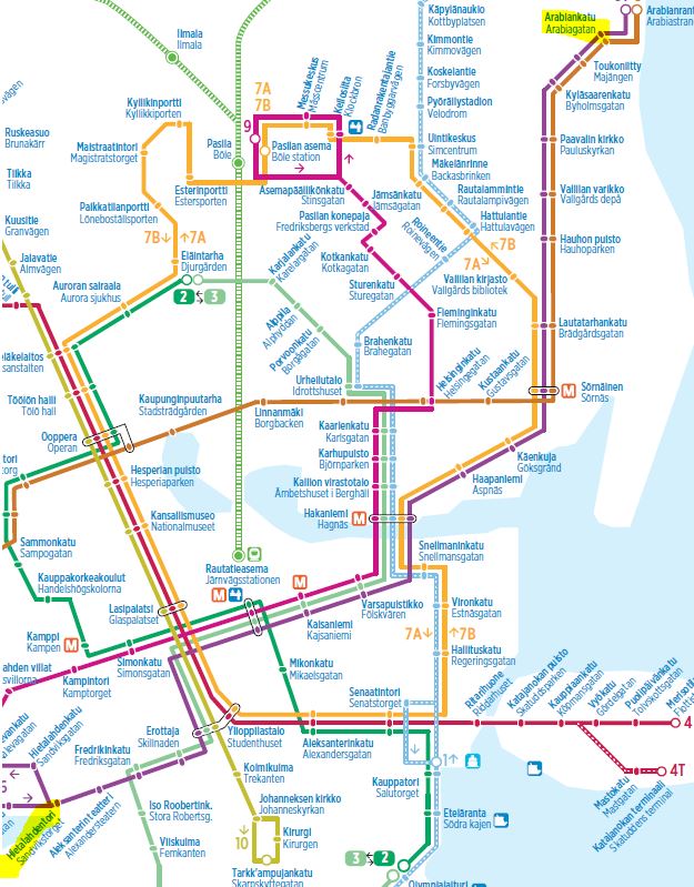 ARABIAファクトリートラム路線図