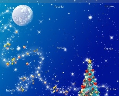 クリスマスツリー月夜