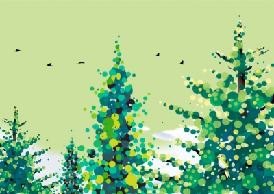 点描イラスト 風景イラスト