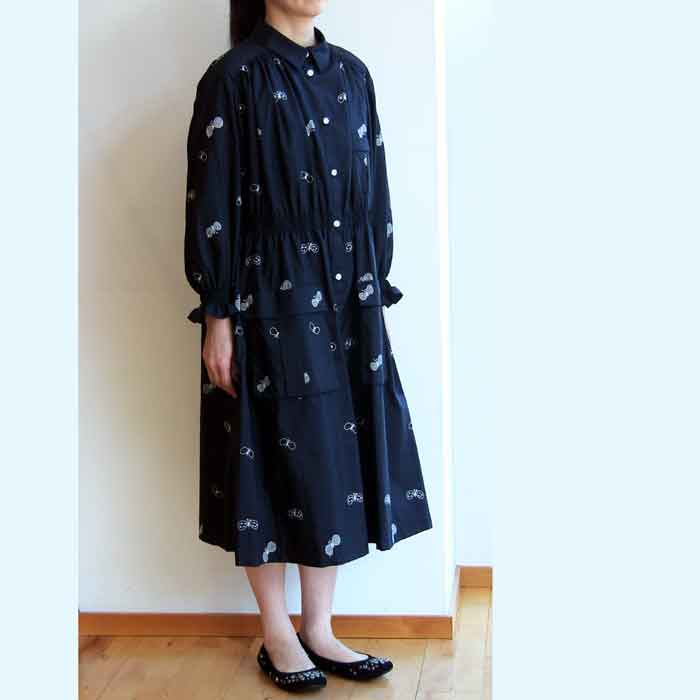 mina perhonen choucho coat dress navy | Lin total fashion place blog