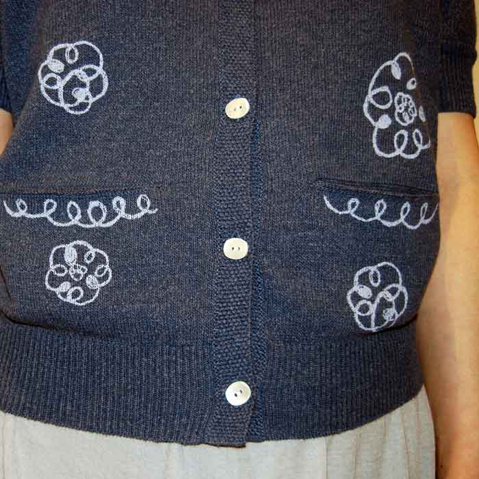 mina perhonen pop corn カーディガン navy | Lin total fashion