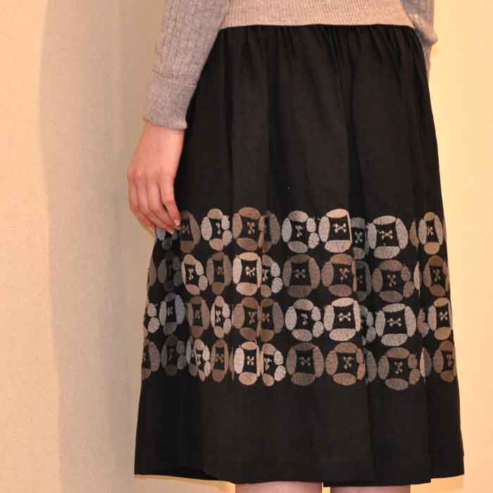 mina perhonen dear ギャザースカート black | Lin total fashion