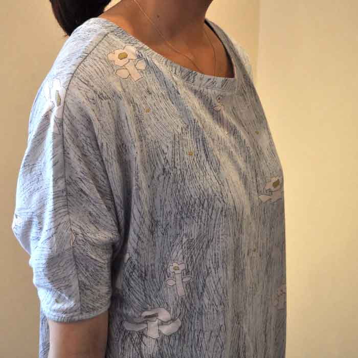 mina perhonen day break チュニックカットソー blue | Lin