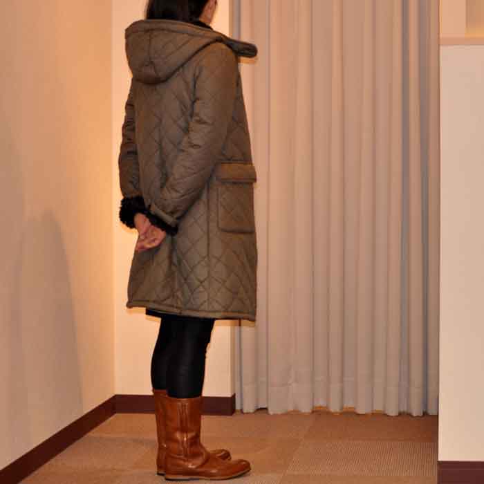 MACKINTOSH（マッキントッシュ）ボアフードキルティングコート/GRANGEカーキ | Lin total fashion place blog