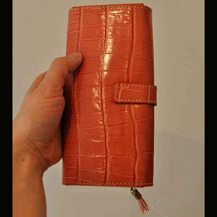 フェリージ クロコ 財布 アンティークピンク フェリージ Felisi クロコ型押ロングウォレット ANTIQUE PINK