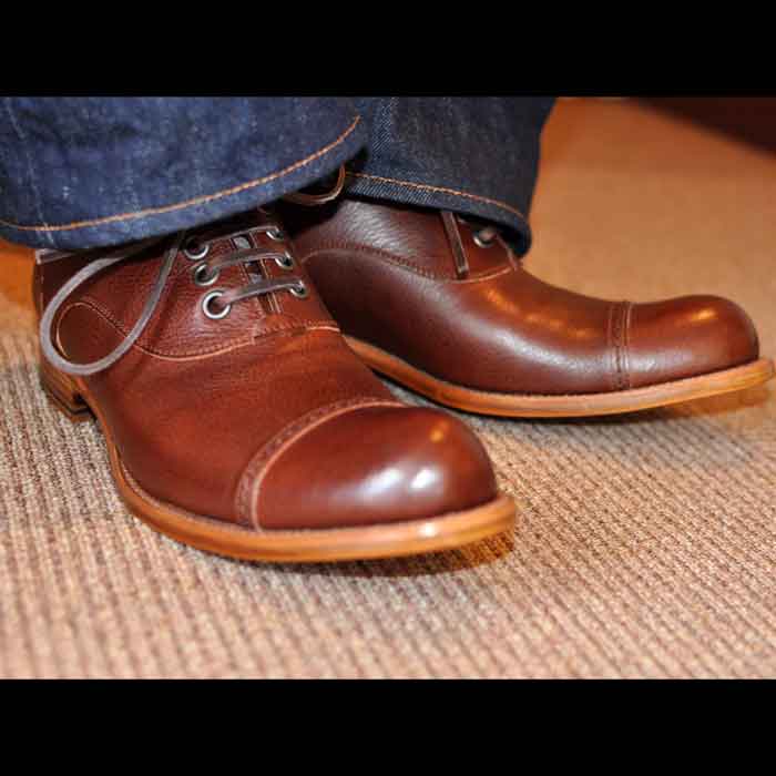 ショセメンズバケッタレザーストレートチップD.BROWN | Lin