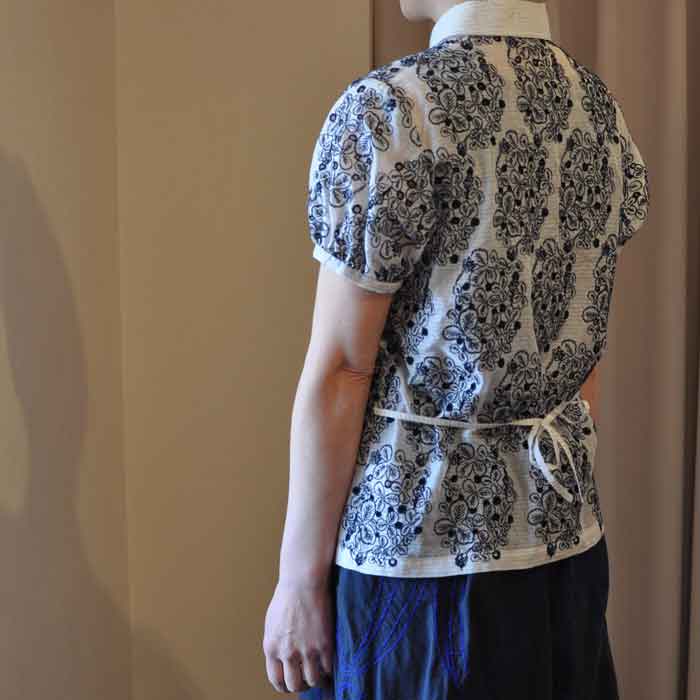 ミナペルホネンsometimes lucky半袖パフブラウス navy | Lin total