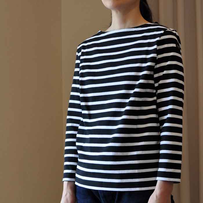 Le minorマリンボーダーカットソーBLK/WHT