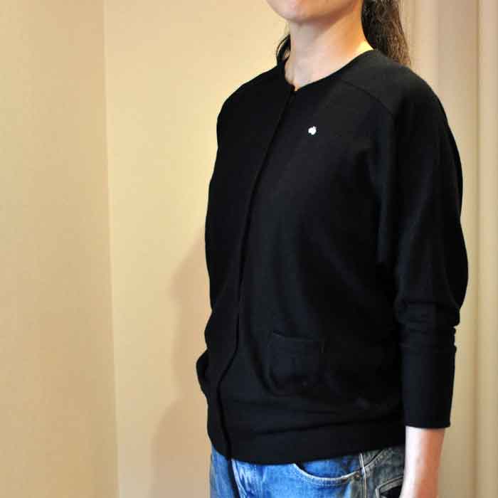 1647 ミナペルホネン アンゴラカーディガン cozy ネイビー38 bocciolo