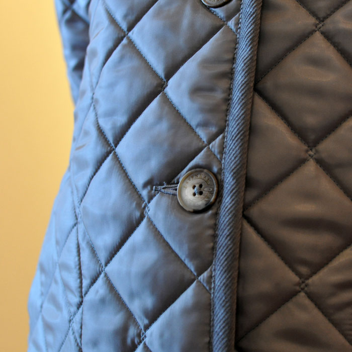 LAVENHAM BRUNDONキルティングフードコートGRAY/PINK | Lin total