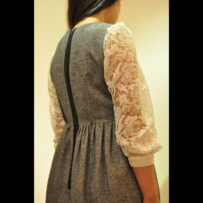 leur logetteウールリネンオックスワンピースgray