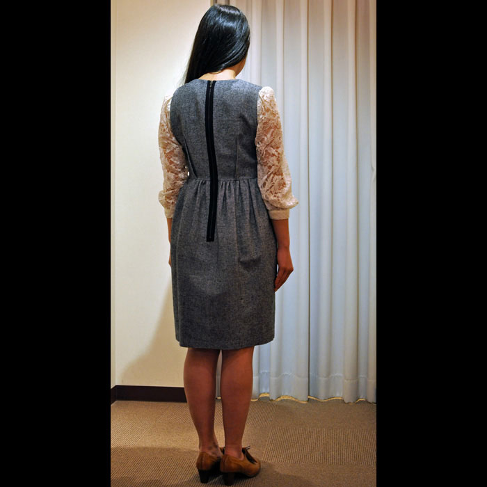 leur logetteウールリネンオックスワンピースgray