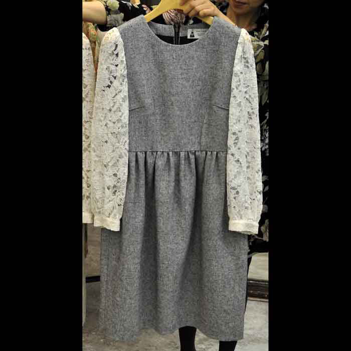 leur logetteウールリネンオックスワンピースgray