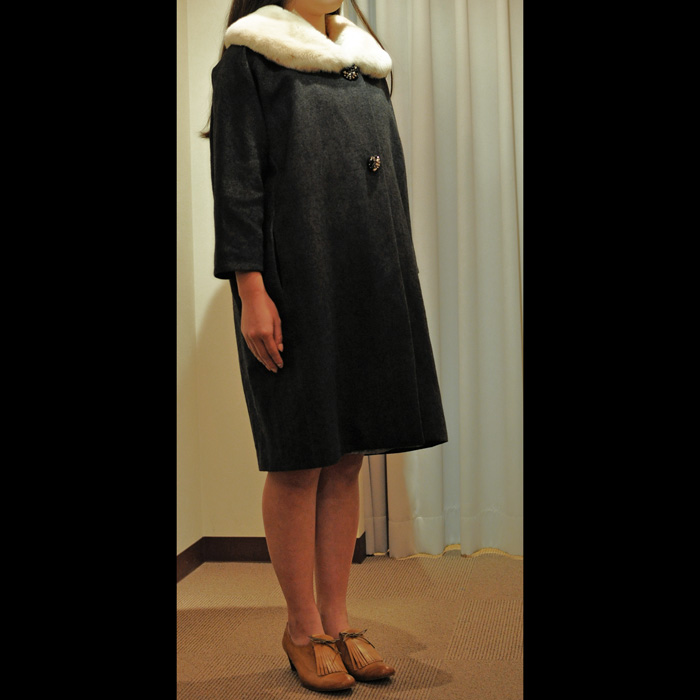 leur logetteウールリネンオックスコートBLACK | Lin total
