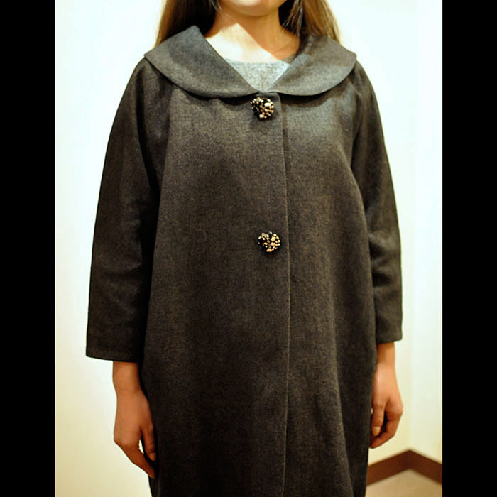 leur logetteウールリネンオックスコートBLACK | Lin total leur logetteウールリネンオックスコートBLACK | Lin total