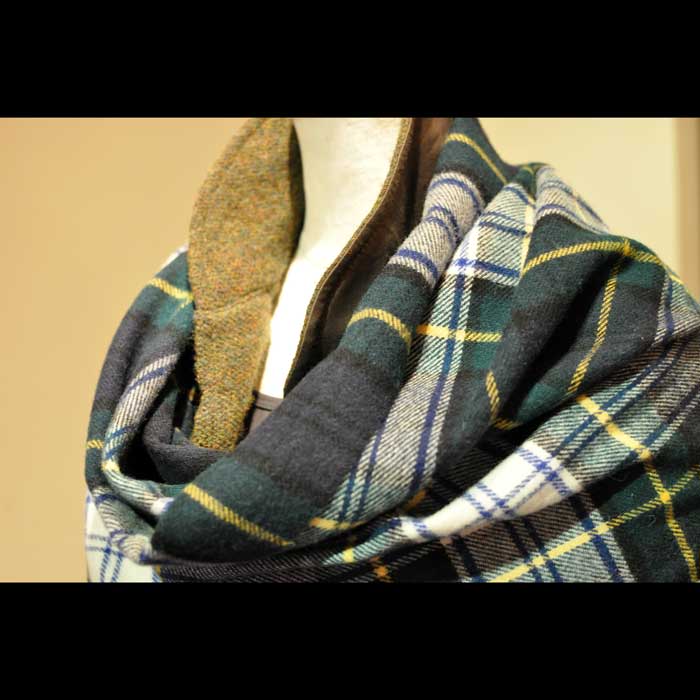 TRADITIONAL WEATHERWEARラムズウールタータンチェック大判ストールDRESS GORDON
