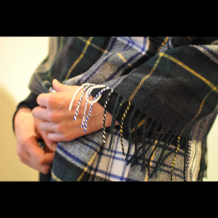 TRADITIONAL WEATHERWEARラムズウールタータンチェック大判ストールDRESS GORDON