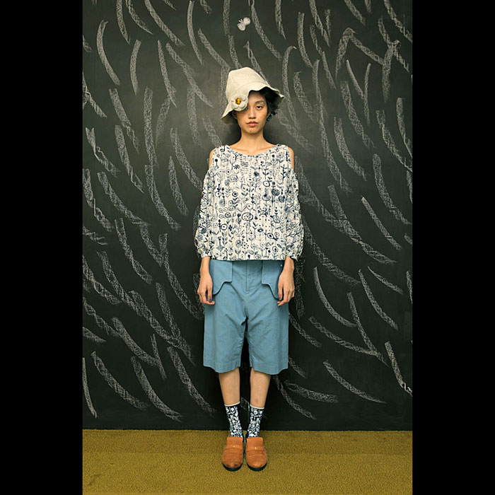 ミナペルホネン fountain ハーフパンツ blue | Lin total fashion