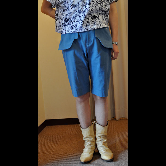 ミナペルホネン　ハーフパンツ ミナペルホネン fountain ハーフパンツ blue | Lin total fashion
