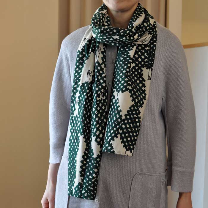 ミナペルホネン north forest ストール green | Lin total fashion