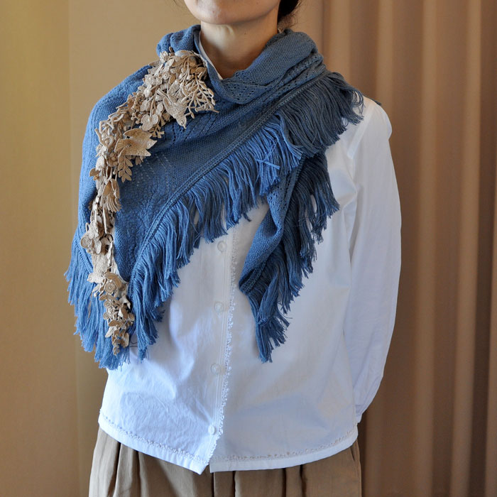 ミナペルホネン pastoral 三角ストール #blue | Lin total fashion