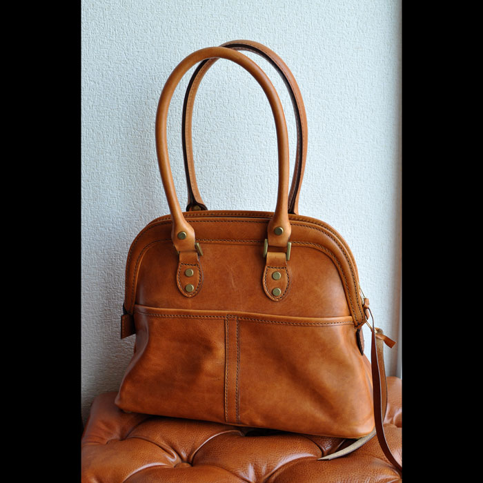 Chausser（ショセ）バケッタレザーがま口バッグ brown | Lin total 