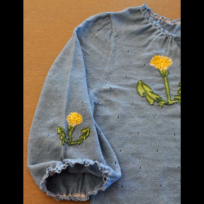 ミナペルホネン dandelion 刺繍カーディガン blue | Lin total fashion