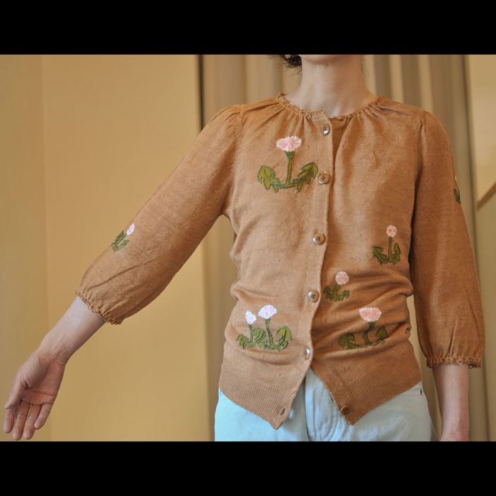 ミナペルホネン dandelion 刺繍カーディガン brown | Lin total