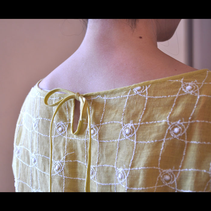 ミナペルホネン cantuccio 五分袖ワンピース yellow | Lin total