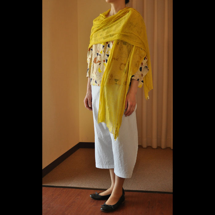 ミナペルホネン　スカート forest parade リネン　36 オレンジ ミナペルホネンスカート forest parade リネン36 オレンジ