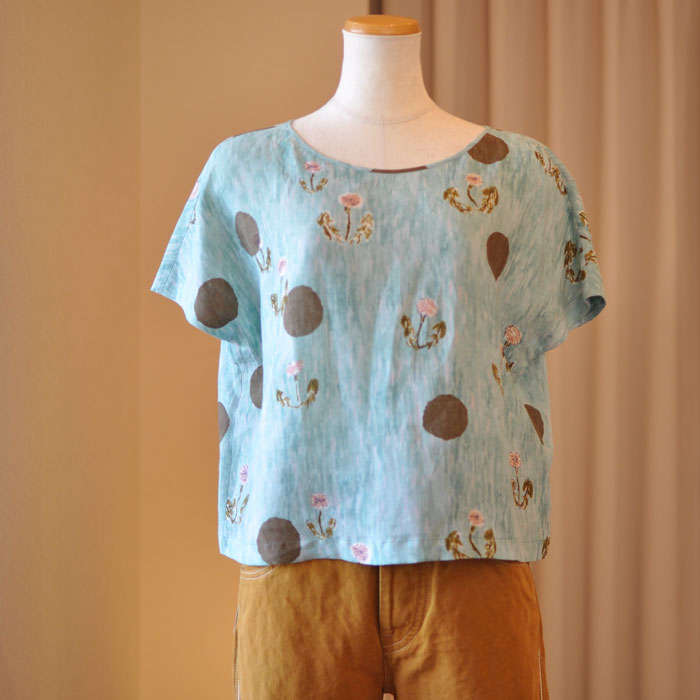 ミナペルホネン ブラウス タンポポ dandelion コットンシルク ミナペルホネンdandelion麻ブラウスmint | Lin total fashion