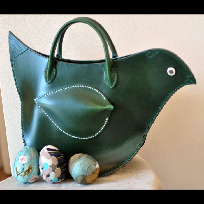 美品◆ミナペルホネン◆エッグバック◆ giardino◆ダークグリーン forest to bird エッグバッグ - minä perhonen