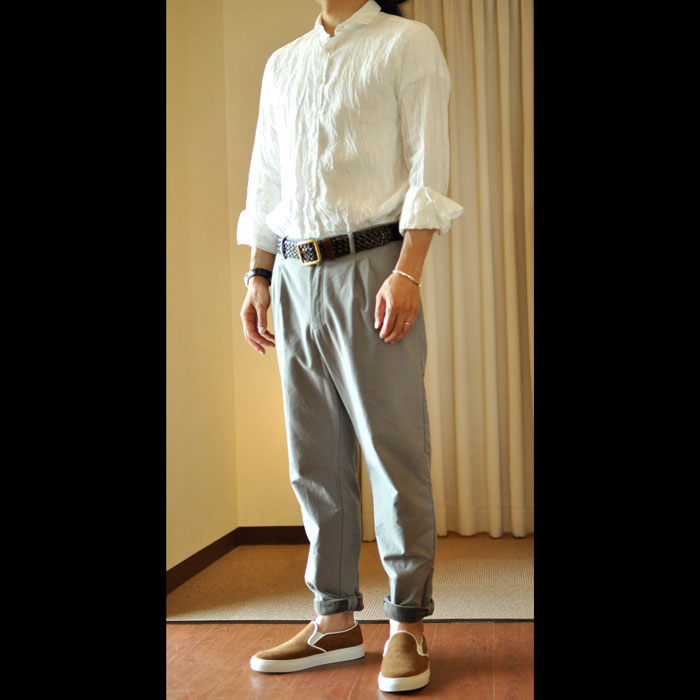 ミナペルホネン stucco メンズパンツ gray | Lin total fashion place blog