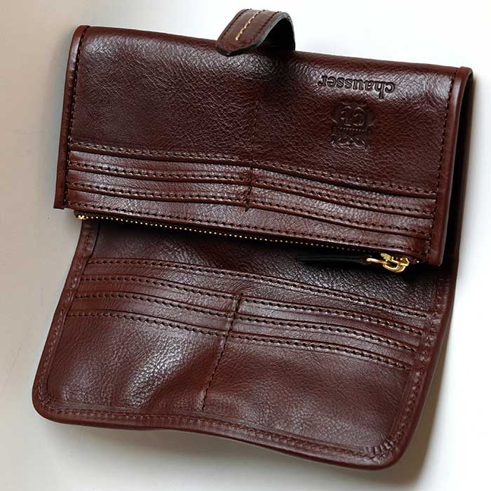Chausser (ショセ) バケッタレザー長財布 D.Brown