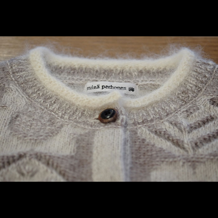 ミナペルホネンkylaカーディガン white 38 | Lin total fashion