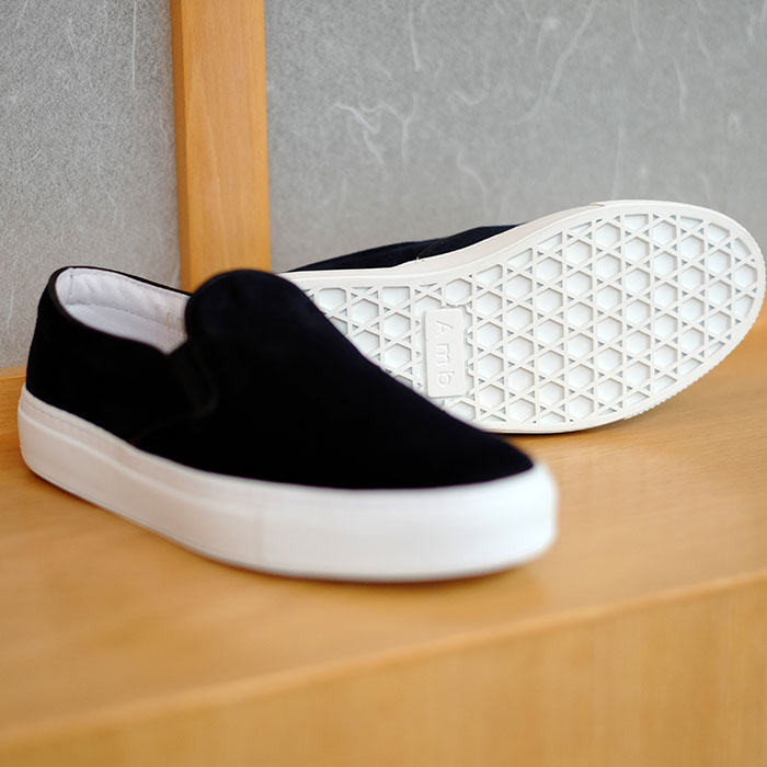 Amb(アンバサダーズ)レディーススリッポンベルベットNAVY