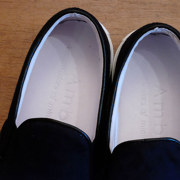 Amb(アンバサダーズ)レディーススリッポンベルベットNAVY