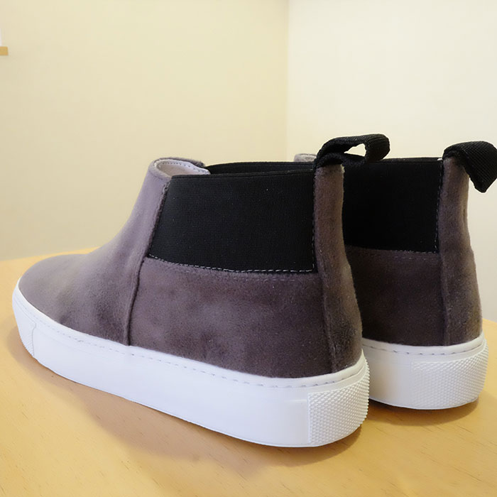 Amb(エーエムビー)レディースサイドゴアミッドカットブーツGRAYベルベット(VELVET MARENGO)