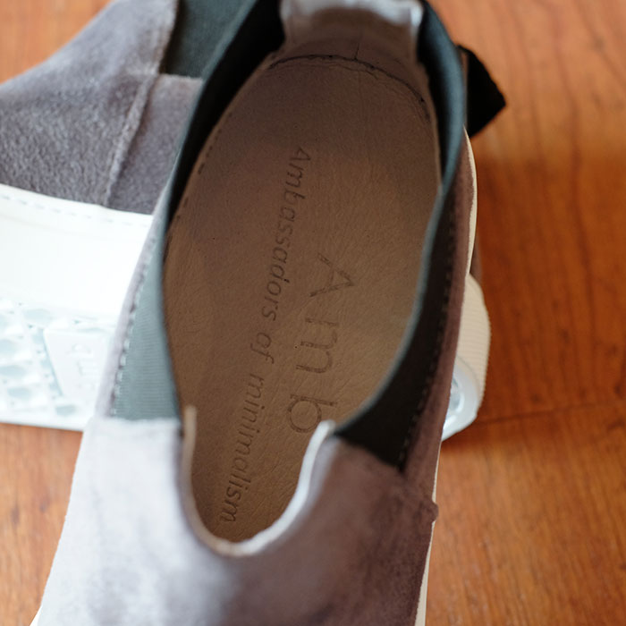 Amb(エーエムビー)レディースサイドゴアミッドカットブーツGRAYベルベット(VELVET MARENGO)