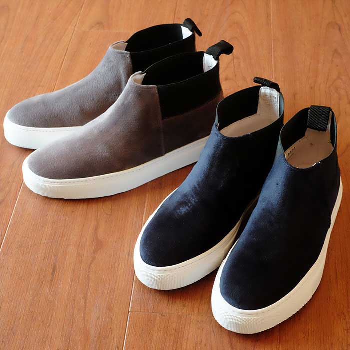 Amb(エーエムビー)レディースサイドゴアミッドカットブーツGRAYベルベット(VELVET MARENGO)