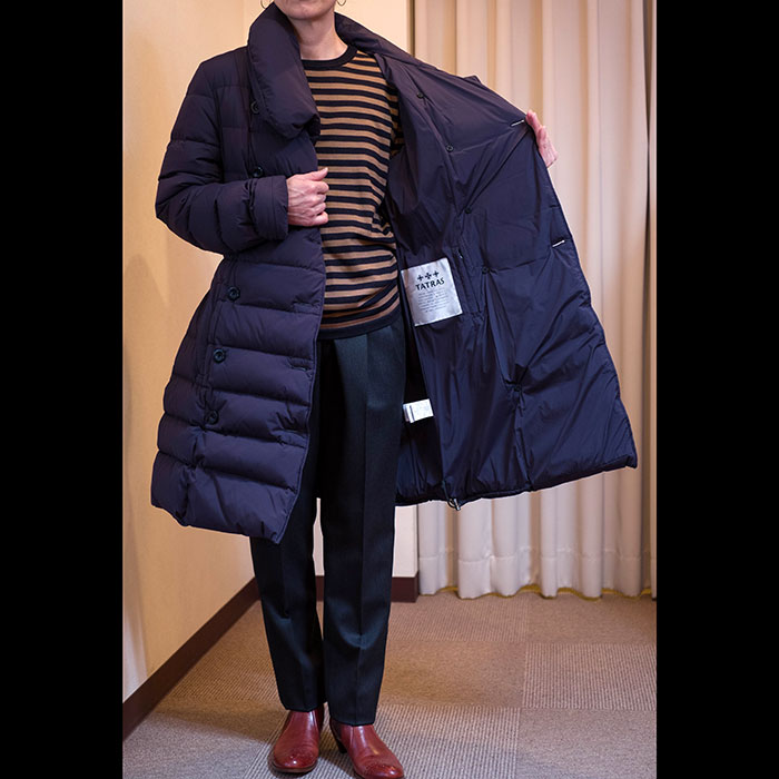 TATRAS [タトラス] ベルト付WダウンコートTERESA NAVY 42サイズ