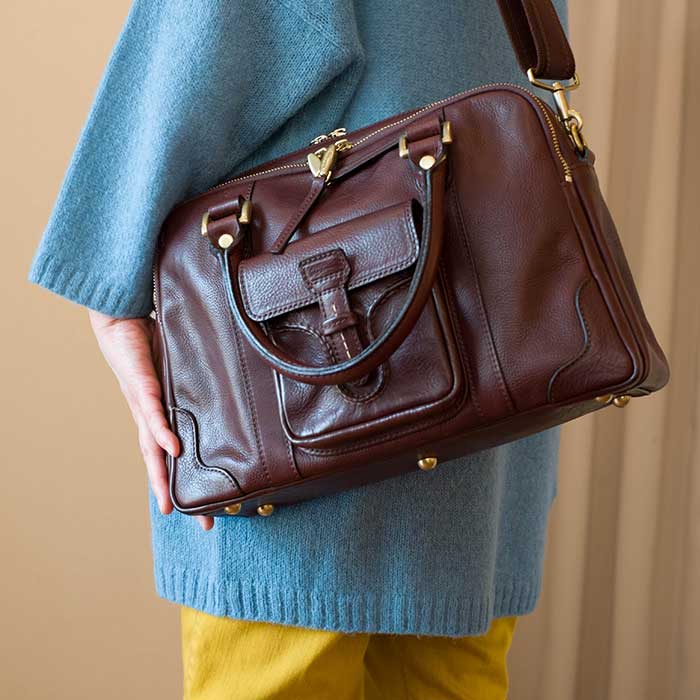 Chausser(ショセ)C645/ミニボストンD.BROWN | Lin total fashion place 