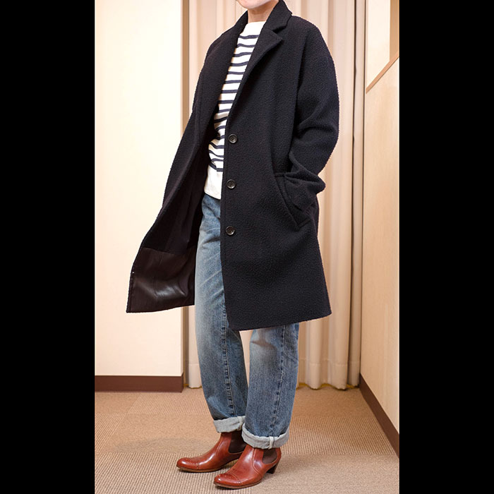 Nico.(ニコルソンアンドニコルソン)ナッピングウールチェスターコートnavy