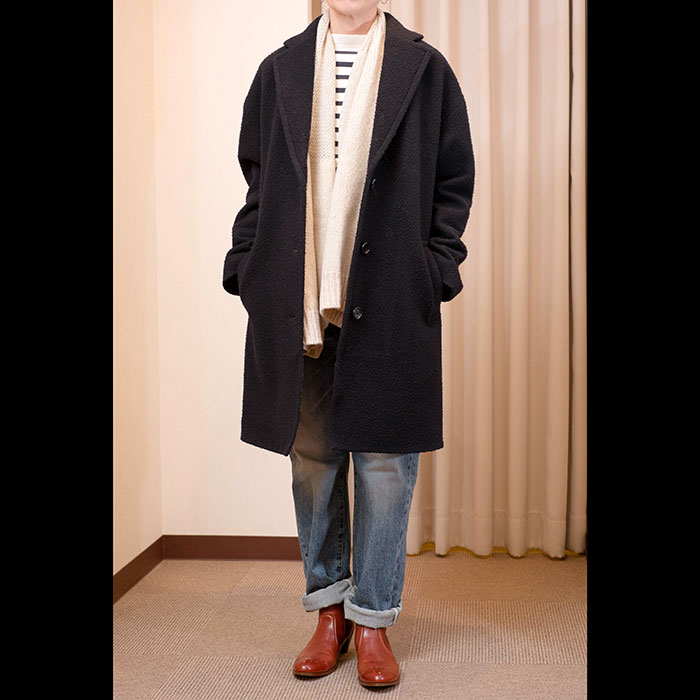 Nico.(ニコルソンアンドニコルソン)ナッピングウールチェスターコートnavy