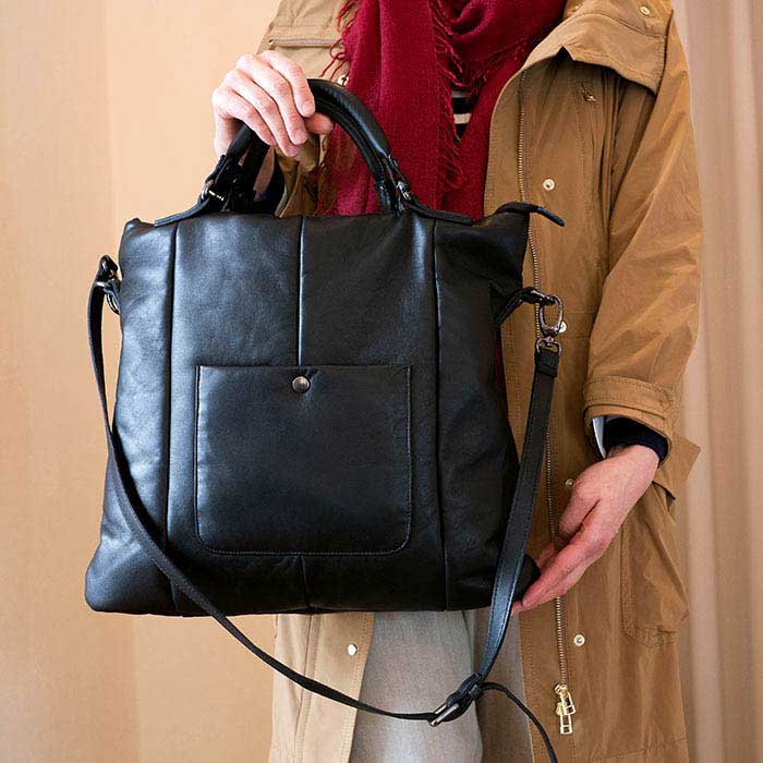 美品 Alchimia アルキミア レザー ハンドバッグ 黒 イタリア製 Y2K 