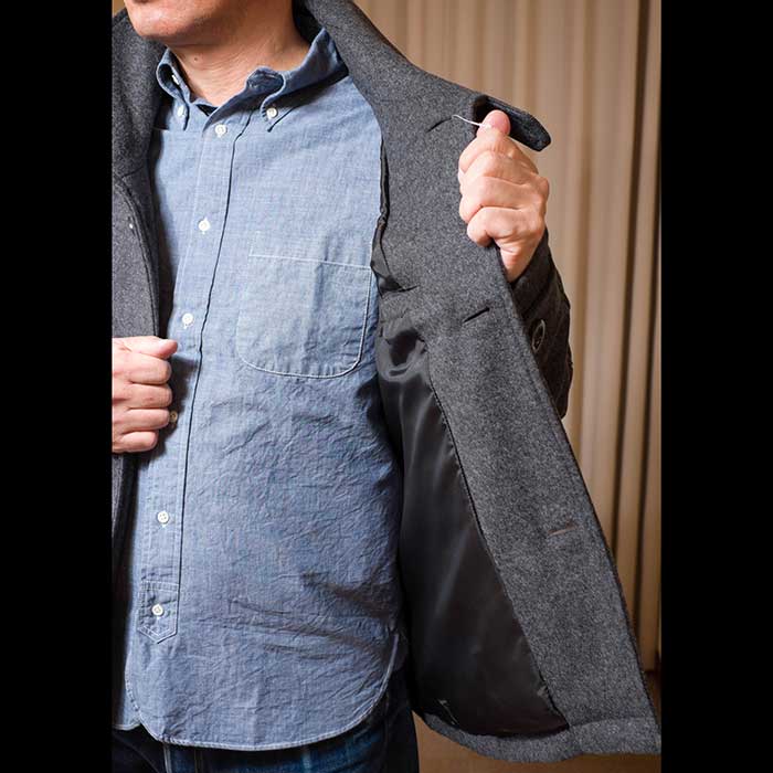 Honnete[オネット]SINGLE P-COAT / シングルピーコートCharcoal | Lin