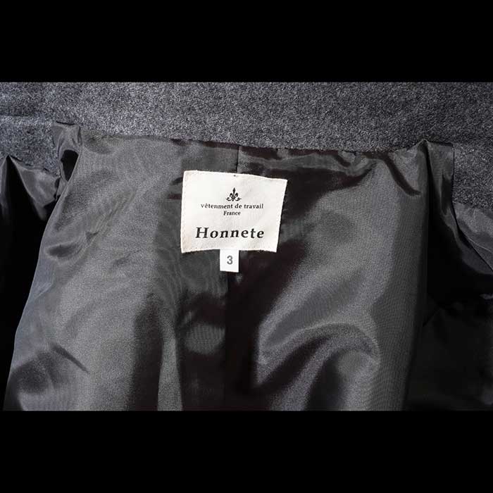 Honnete[オネット]SINGLE P-COAT / シングルピーコートCharcoal | Lin